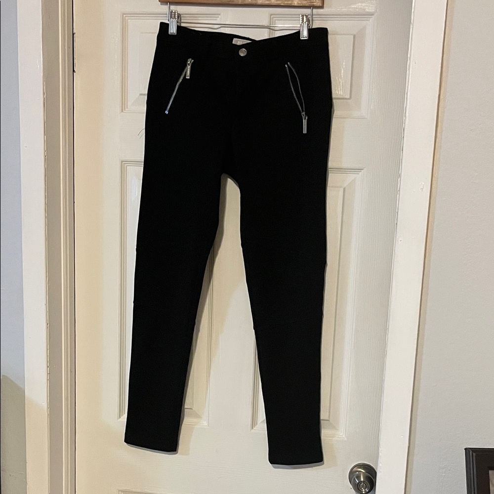 MICHAEL Michael Kors Black Leggings with Zipper Accents
